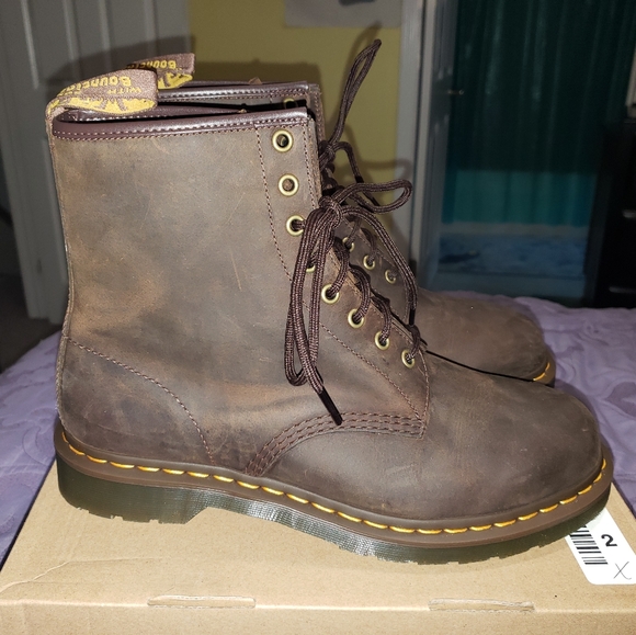 Dr Doc Martens Crazy Horse Brown Leather Boots EU 45 UK 10 US M 11 US W 12 - Picture 5 of 12